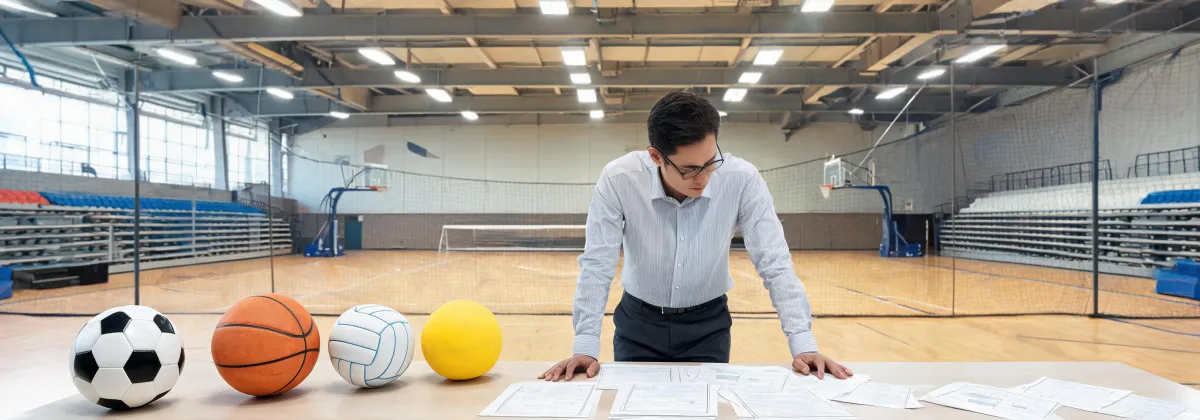 Sports ball sourcing brief reviewed in a team facility context